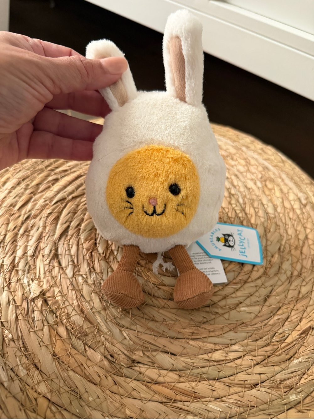 Jellycat Cream & Yellow Bunny Plush Small Bunny Egg NWT